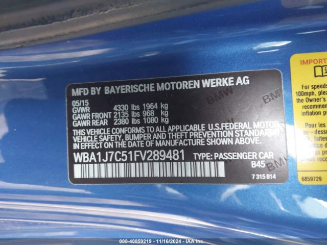 Photo 8 VIN: WBA1J7C51FV289481 - BMW M235I 