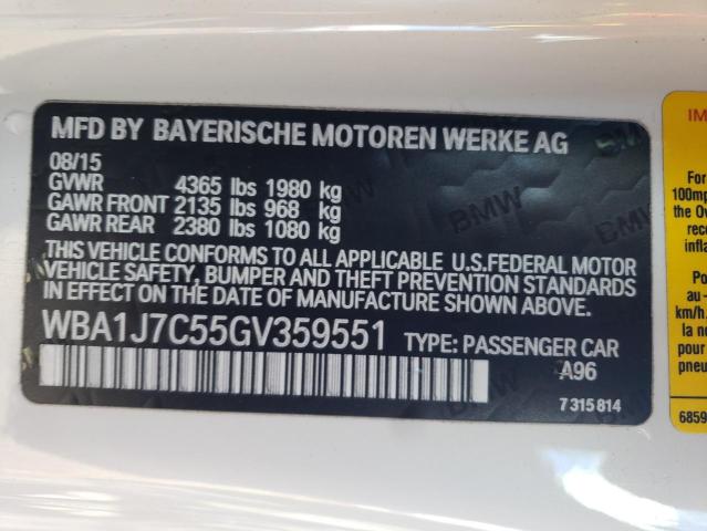 Photo 12 VIN: WBA1J7C55GV359551 - BMW M235I 