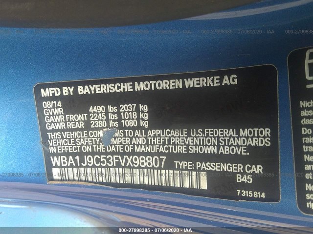 Photo 8 VIN: WBA1J9C53FVX98807 - BMW 2 