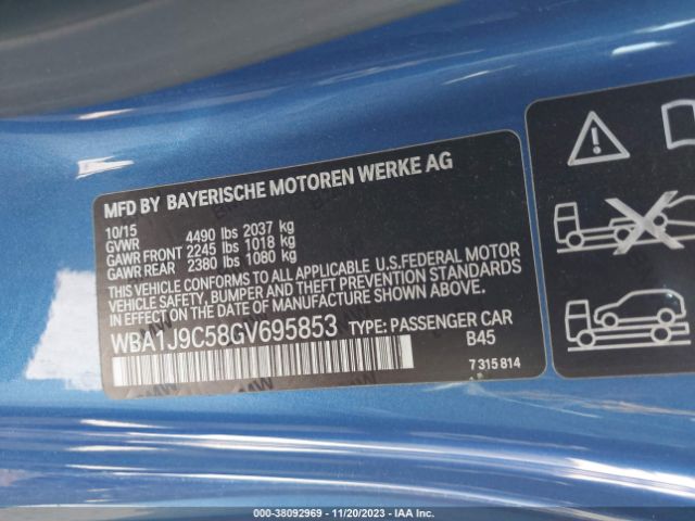 Photo 8 VIN: WBA1J9C58GV695853 - BMW 2 SERIES 