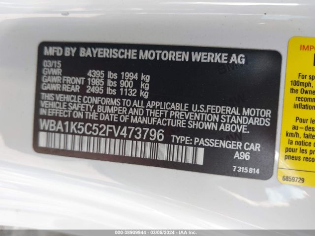 Photo 8 VIN: WBA1K5C52FV473796 - BMW 228I 