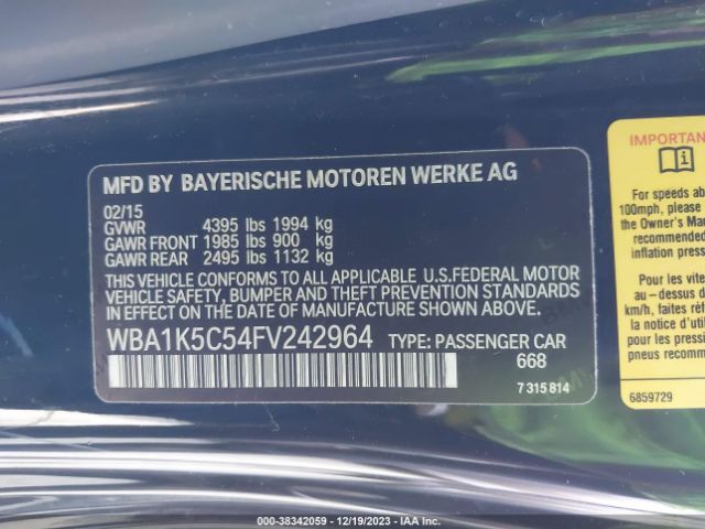 Photo 8 VIN: WBA1K5C54FV242964 - BMW 228I 