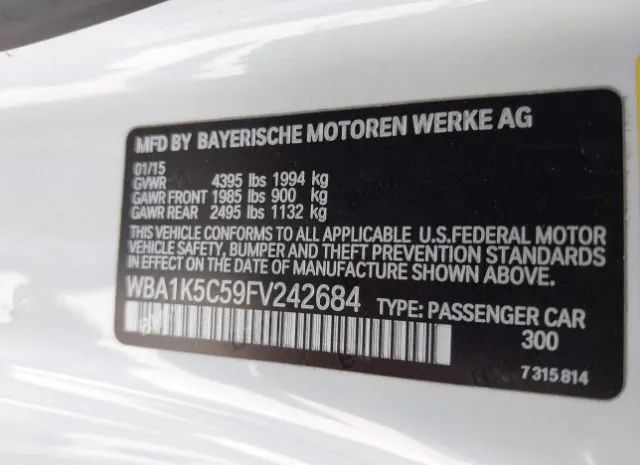 Photo 8 VIN: WBA1K5C59FV242684 - BMW 2 SERIES 