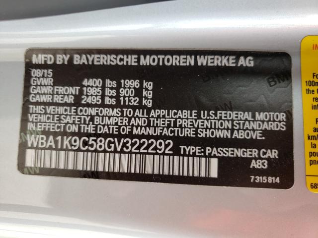 Photo 9 VIN: WBA1K9C58GV322292 - BMW 228 I SULE 