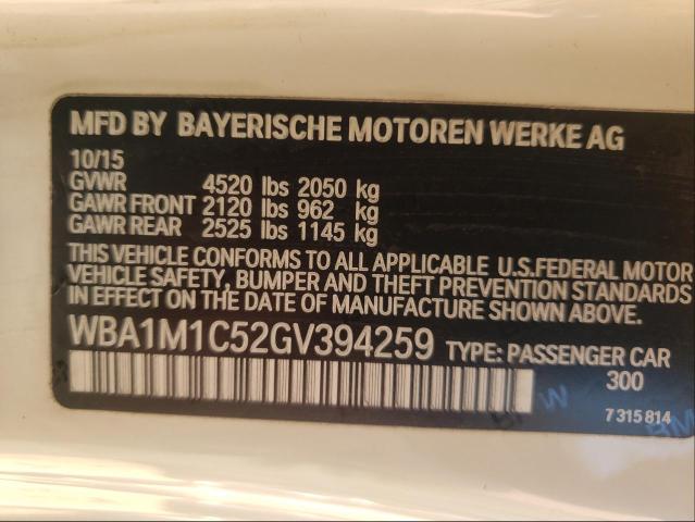 Photo 9 VIN: WBA1M1C52GV394259 - BMW M235I 