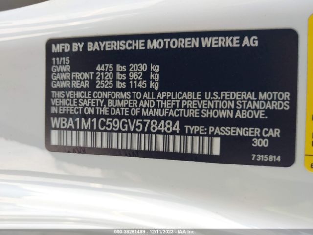 Photo 8 VIN: WBA1M1C59GV578484 - BMW M235I 