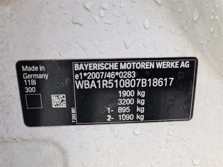 Photo 5 VIN: WBA1R510807B18617 - BMW 118 