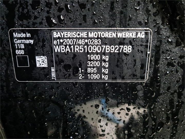 Photo 8 VIN: WBA1R510907B92788 - BMW 118 