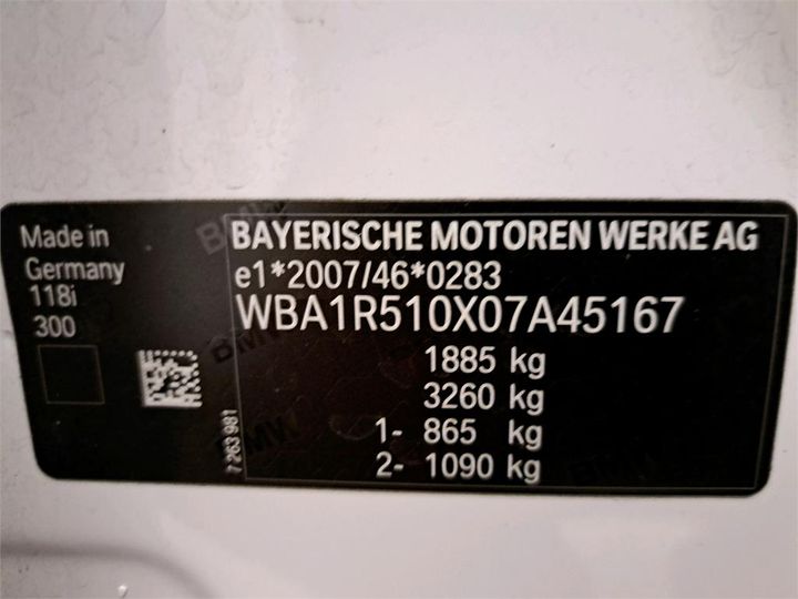 Photo 6 VIN: WBA1R510X07A45167 - BMW 1 