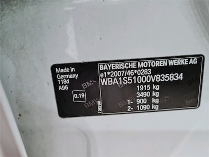 Photo 11 VIN: WBA1S51000V835834 - BMW 1 HATCH DIESEL - 2015 