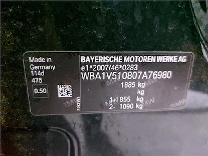 Photo 11 VIN: WBA1V510807A76980 - BMW 1 HATCH DIESEL - 2015 