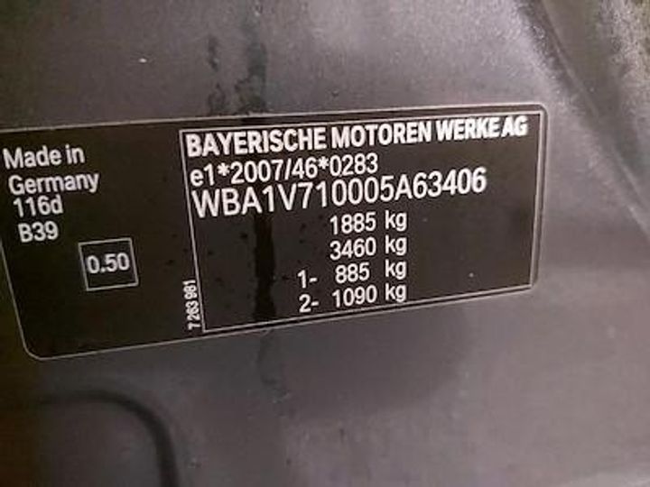 Photo 12 VIN: WBA1V710005A63406 - BMW 1 HATCH DIESEL - 2015 