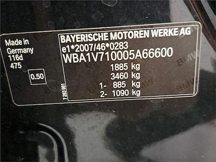 Photo 11 VIN: WBA1V710005A66600 - BMW 1 HATCH DIESEL - 2015 