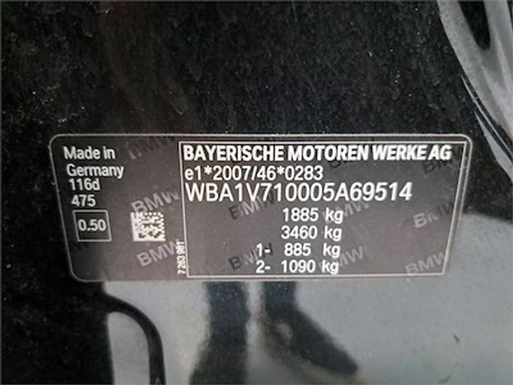 Photo 11 VIN: WBA1V710005A69514 - BMW 1 HATCH DIESEL - 2015 