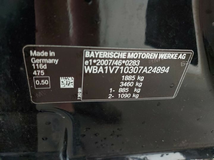 Photo 29 VIN: WBA1V710307A24894 - BMW 116D 