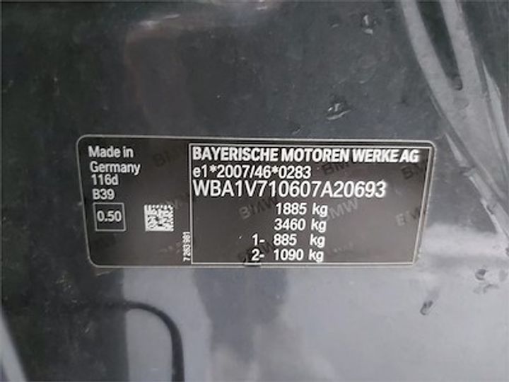 Photo 11 VIN: WBA1V710607A20693 - BMW 1 HATCH DIESEL - 2015 