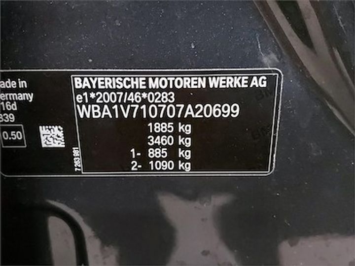 Photo 11 VIN: WBA1V710707A20699 - BMW 1 HATCH DIESEL - 2015 