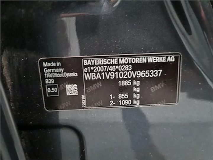 Photo 11 VIN: WBA1V91020V965337 - BMW 1 HATCH DIESEL - 2015 