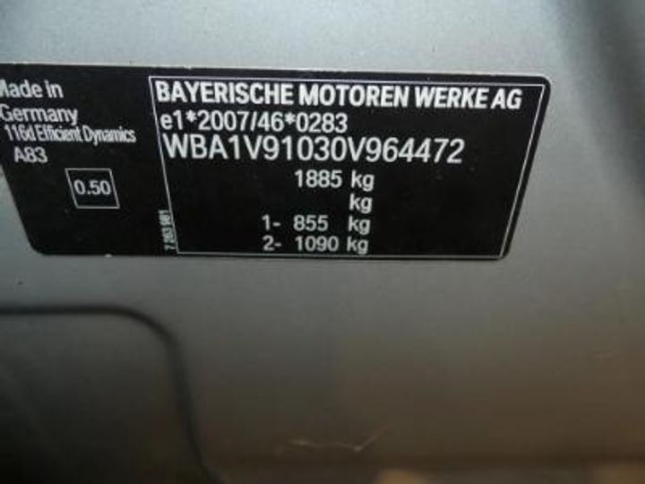 Photo 12 VIN: WBA1V91030V964472 - BMW 1 HATCH DIESEL - 2015 