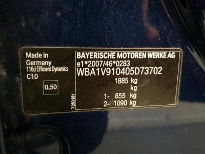 Photo 12 VIN: WBA1V910405D73702 - BMW 1 HATCH DIESEL - 2015 