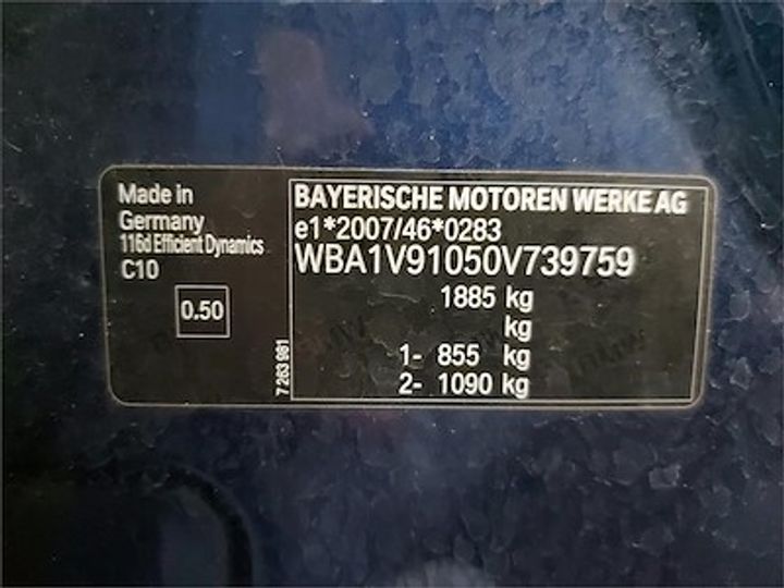 Photo 11 VIN: WBA1V91050V739759 - BMW 1 HATCH DIESEL - 2015 