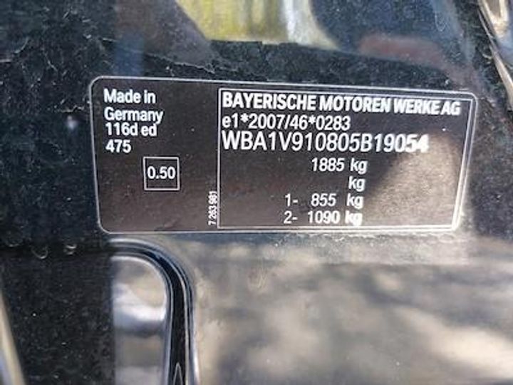 Photo 12 VIN: WBA1V910805B19054 - BMW 1 HATCH DIESEL - 2015 