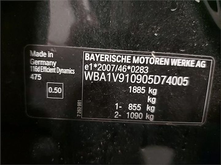 Photo 12 VIN: WBA1V910905D74005 - BMW 1 HATCH DIESEL - 2015 