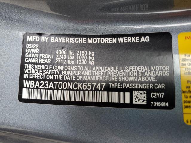 Photo 12 VIN: WBA23AT00NCK65747 - BMW 4 SERIES 