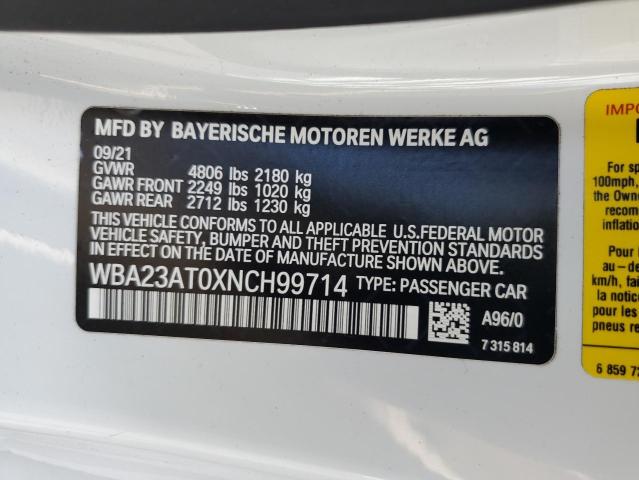 Photo 12 VIN: WBA23AT0XNCH99714 - BMW 430I 