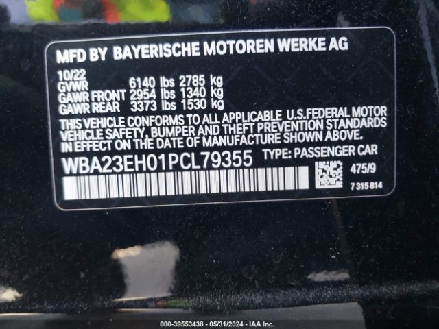 Photo 8 VIN: WBA23EH01PCL79355 - BMW 740I 