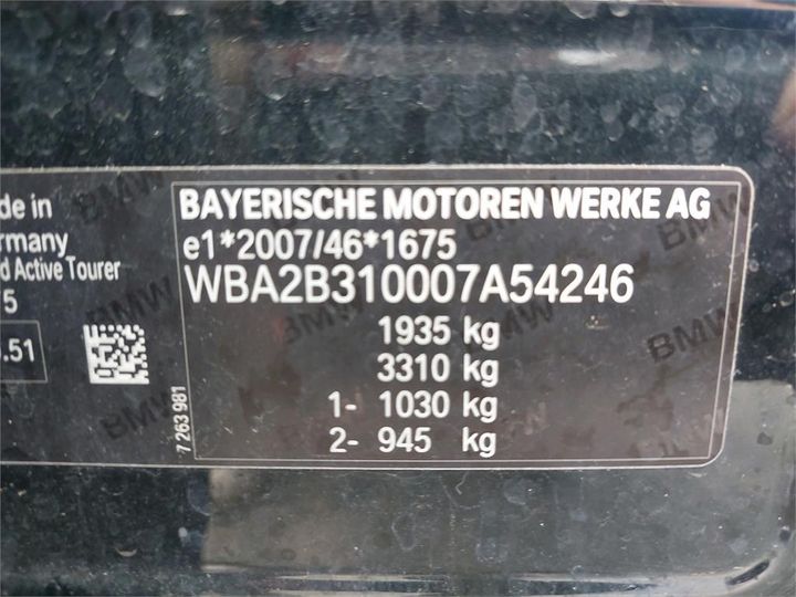 Photo 12 VIN: WBA2B310007A54246 - BMW SERIE 2 ACTIVE TOURER 