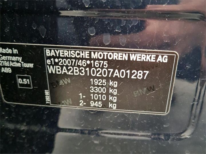 Photo 6 VIN: WBA2B310207A01287 - BMW 2 ACTIVE TOURER 