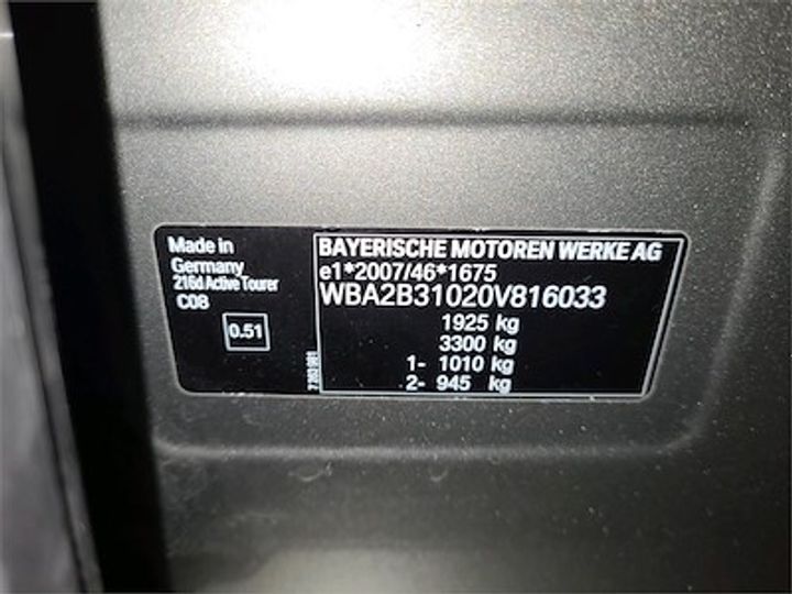 Photo 11 VIN: WBA2B31020V816033 - BMW 2 ACTIVE TOURER DIESEL 