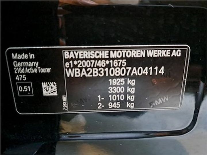 Photo 11 VIN: WBA2B310807A04114 - BMW 2 ACTIVE TOURER DIESEL 