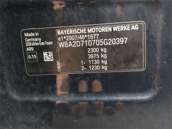 Photo 8 VIN: WBA2D710705G20397 - BMW SERIE 2 GRAN TOURER 