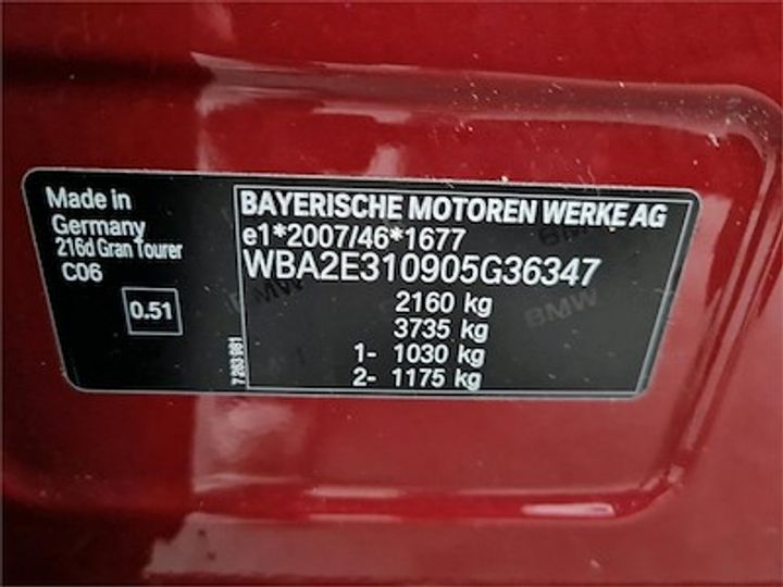 Photo 11 VIN: WBA2E310905G36347 - BMW 2 GRAN TOURER DIESEL 