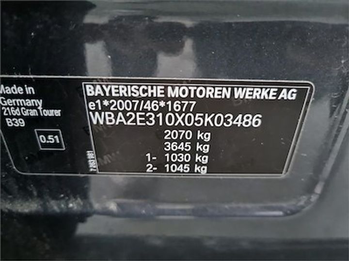 Photo 11 VIN: WBA2E310X05K03486 - BMW 2 GRAN TOURER DIESEL 