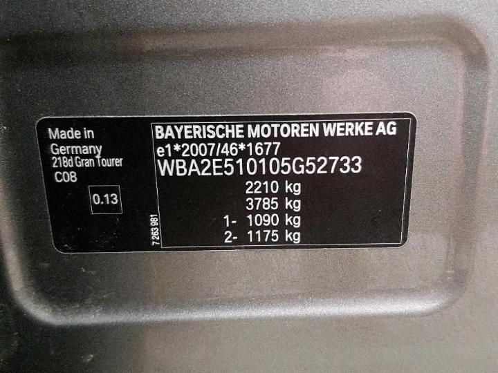 Photo 6 VIN: WBA2E510105G52733 - BMW 2 GRAN TOURER 