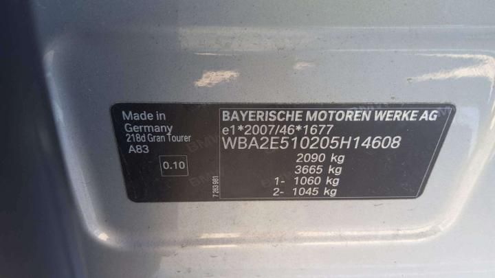 Photo 9 VIN: WBA2E510205H14608 - BMW SERIE 2 GRAN TOURER 