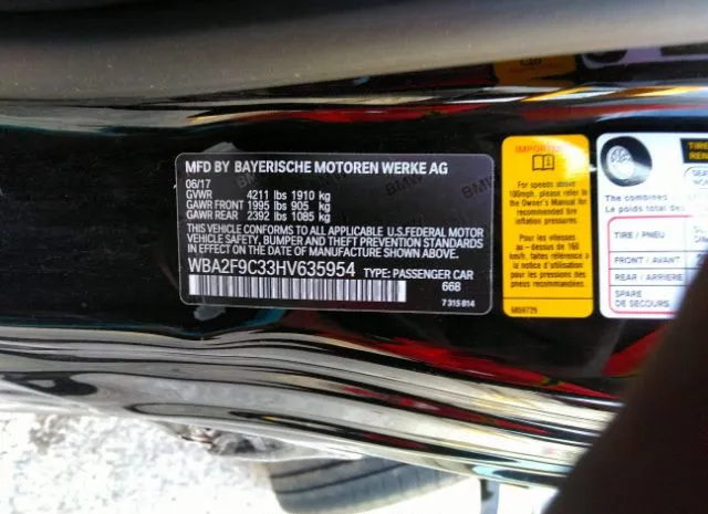 Photo 8 VIN: WBA2F9C33HV635954 - BMW 2 SERIES 