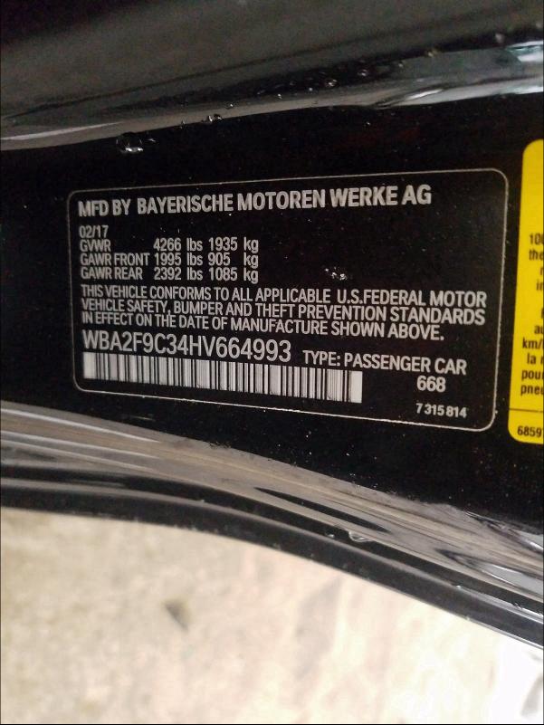 Photo 9 VIN: WBA2F9C34HV664993 - BMW 230I 