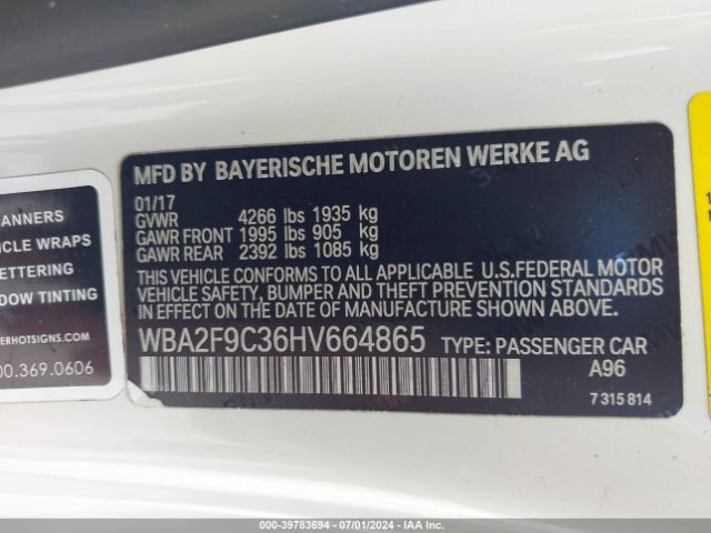 Photo 8 VIN: WBA2F9C36HV664865 - BMW 230I 