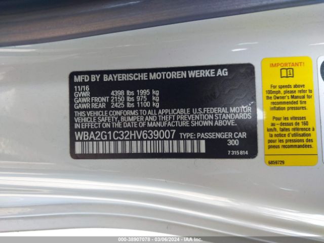 Photo 8 VIN: WBA2G1C32HV639007 - BMW M240I 