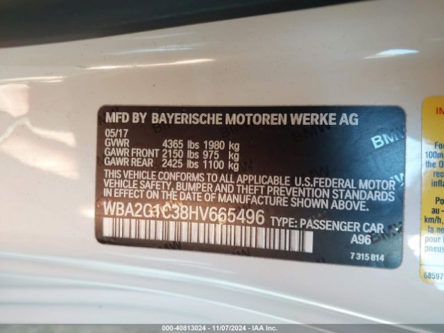 Photo 8 VIN: WBA2G1C38HV665496 - BMW M240I 