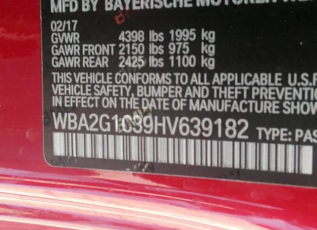 Photo 8 VIN: WBA2G1C39HV639182 - BMW 2 SERIES 