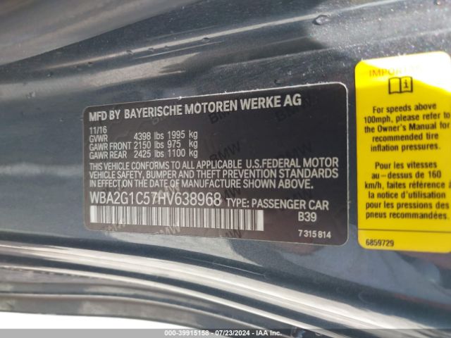 Photo 8 VIN: WBA2G1C57HV638968 - BMW M240I 