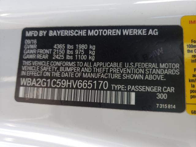 Photo 9 VIN: WBA2G1C59HV665170 - BMW M240I 