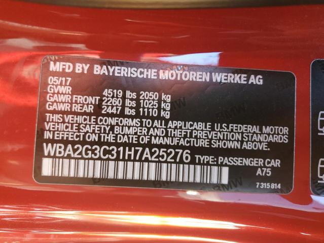 Photo 12 VIN: WBA2G3C31H7A25276 - BMW M240XI 