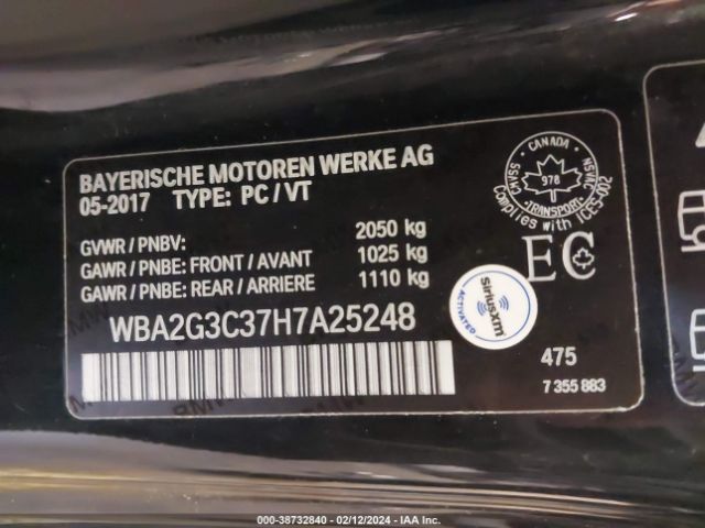 Photo 8 VIN: WBA2G3C37H7A25248 - BMW M240I 