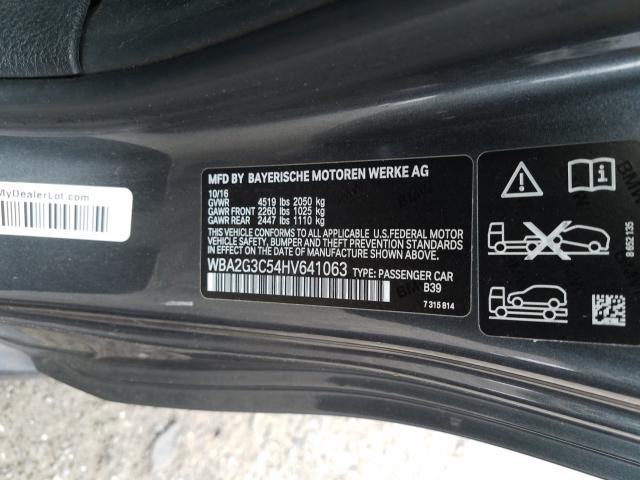 Photo 9 VIN: WBA2G3C54HV641063 - BMW 2 SERIES 